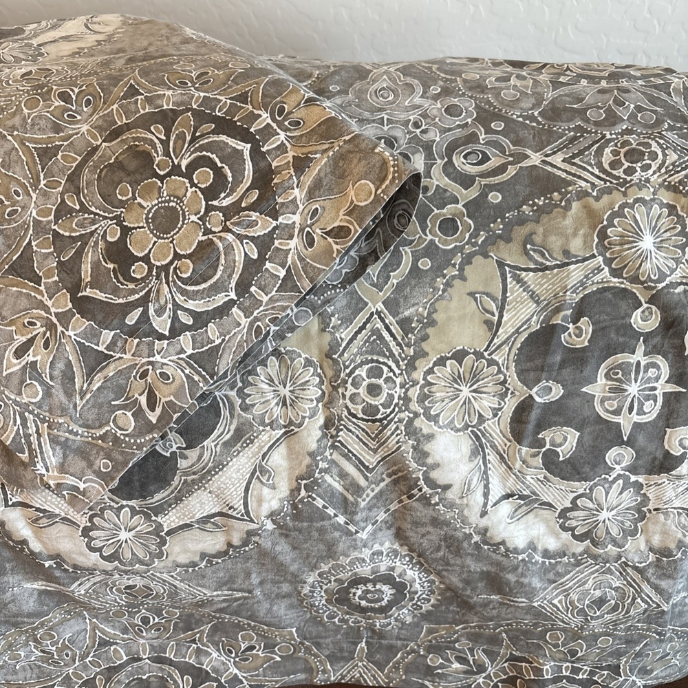 POTTERY BARN Jacolyn ? DUVET COVER F/Q 2 STD SHAMS,‎ GREY/WHITE SPARE BR DISPLAY